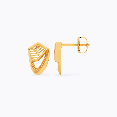 Cutout Beam Gold Stud Earrings Cutout Beam Gold Stud Earrings