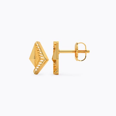 Solar Flare Gold Stud Earrings