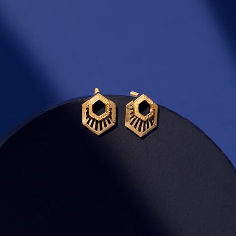 Glaze Hex Gold Stud Earrings