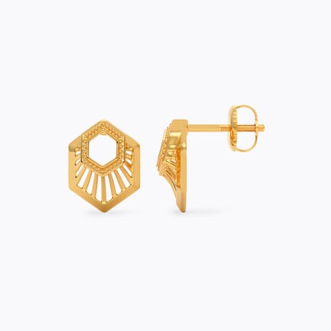 Glaze Hex Gold Stud Earrings Glaze Hex Gold Stud Earrings