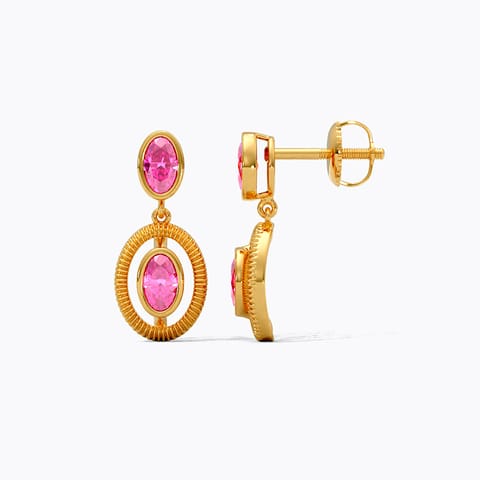 Orbital Ruby Gemstone Drop Earrings