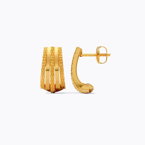 Auric Lines Gold Hoop Earrings