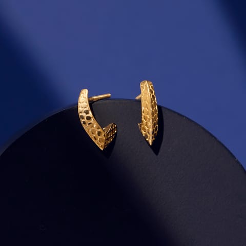 Hive Mesh Gold Hoop Earrings