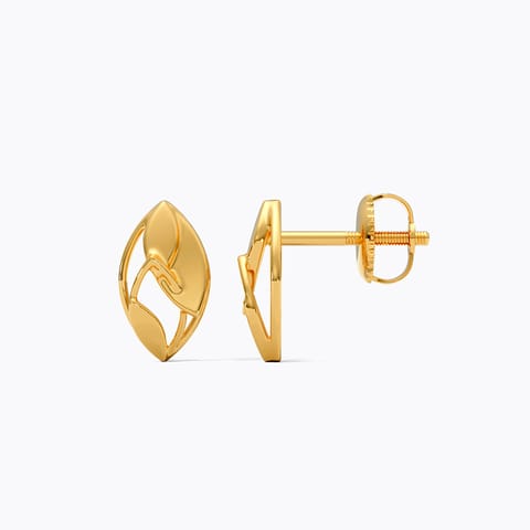 Marquise Cutout Gold Stud Earrings