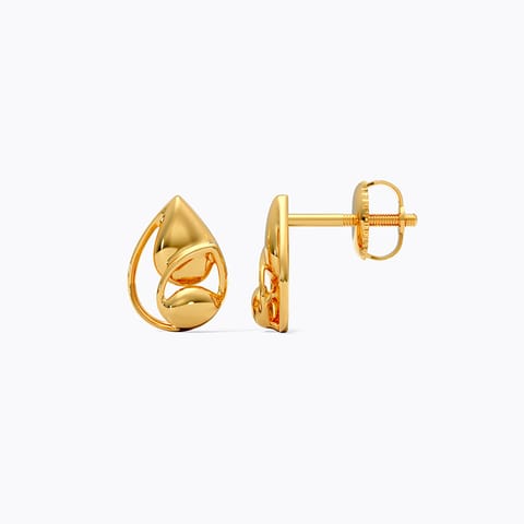 Pear Glint Gold Stud Earrings