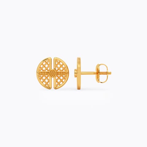 Meridian Mesh Gold Stud Earrings Meridian Mesh Gold Stud Earrings