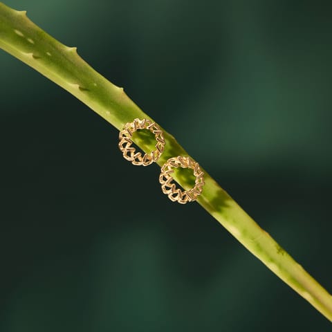 Braided Orb Gold Stud Earrings