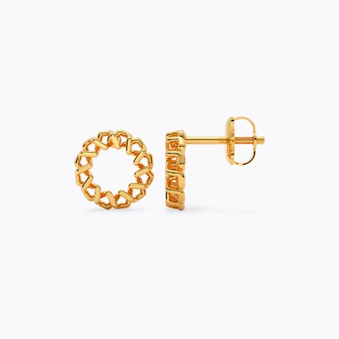 Braided Orb Gold Stud Earrings
