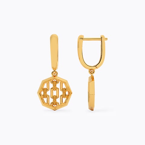 Lattice Sphere Gold Drop Earrings Lattice Sphere Gold Drop Earrings
