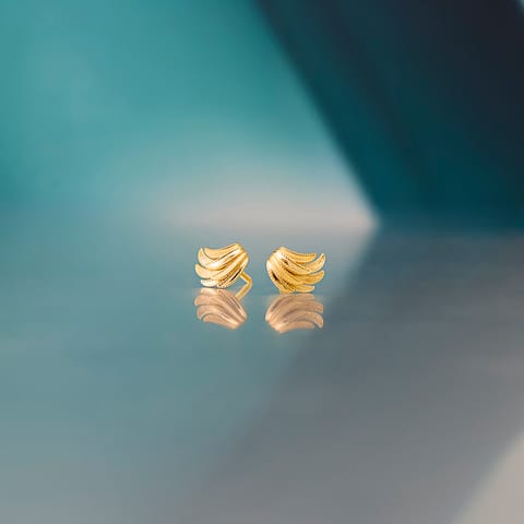 Gleaming Wings Gold Stud Earrings