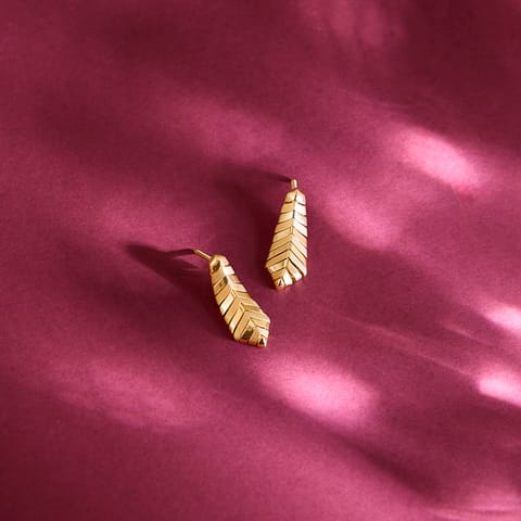 Radiant Coil Gold Stud Earrings