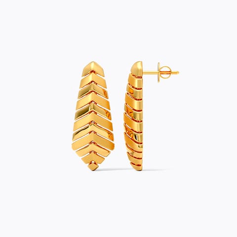 Radiant Coil Gold Stud Earrings