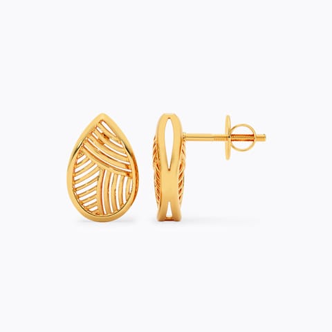 Pear Cutout Gold Stud Earrings Pear Cutout Gold Stud Earrings