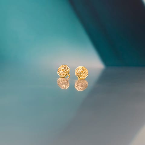 Octave Swirl Gold Stud Earrings