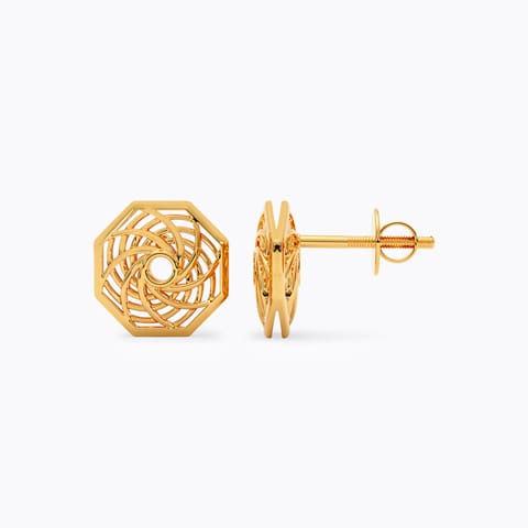 Octave Swirl Gold Stud Earrings Octave Swirl Gold Stud Earrings