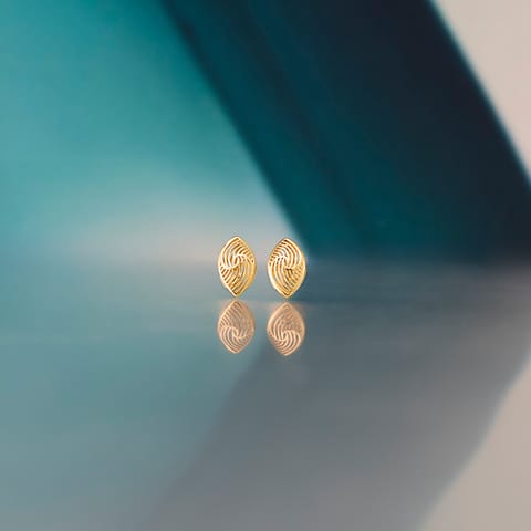 Marquise Weave Gold Stud Earrings