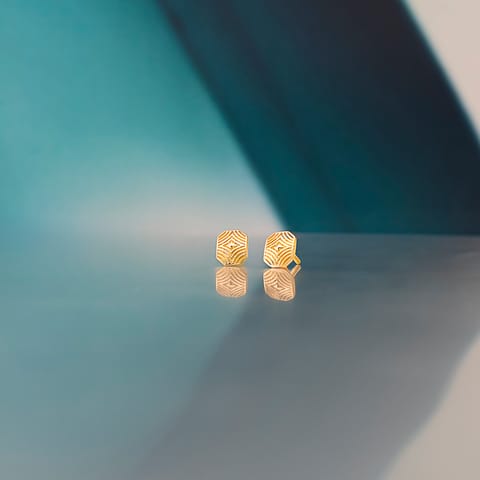 Octave Mesh Gold Stud Earrings