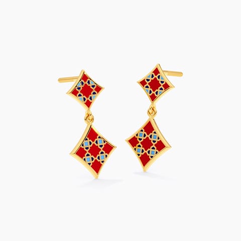 Chroma Shards Gold Drop Earrings