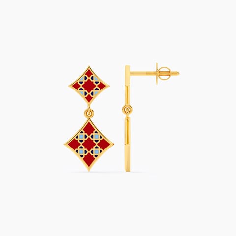 Chroma Shards Gold Drop Earrings