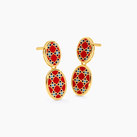 Mosaic Muse Gold Drop Earrings