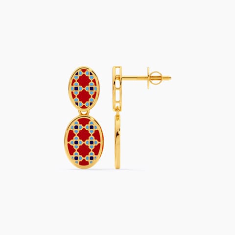 Mosaic Muse Gold Drop Earrings