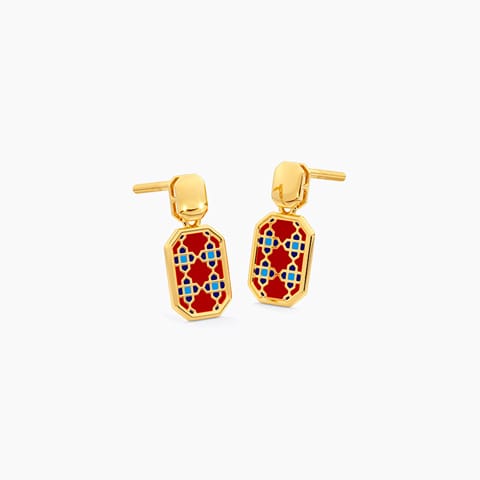 Rustic Tessera Gold Drop Earrings Rustic Tessera Gold Drop Earrings