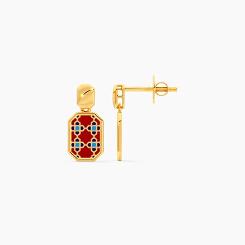 Rustic Tessera Gold Drop Earrings Rustic Tessera Gold Drop Earrings