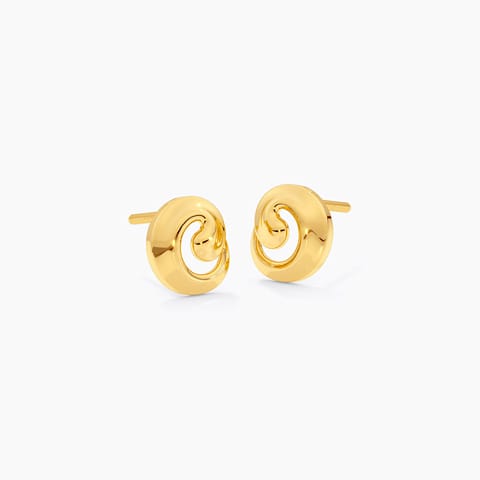 Subtle Swirl 9KT Gold Stud Earrings