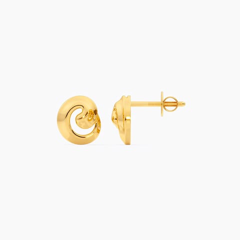 Subtle Swirl 9KT Gold Stud Earrings