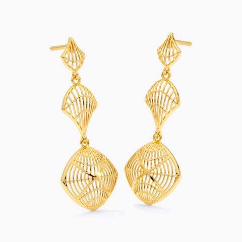 Lattice Quad 9KT Gold Drop Earrings Lattice Quad 9KT Gold Drop Earrings