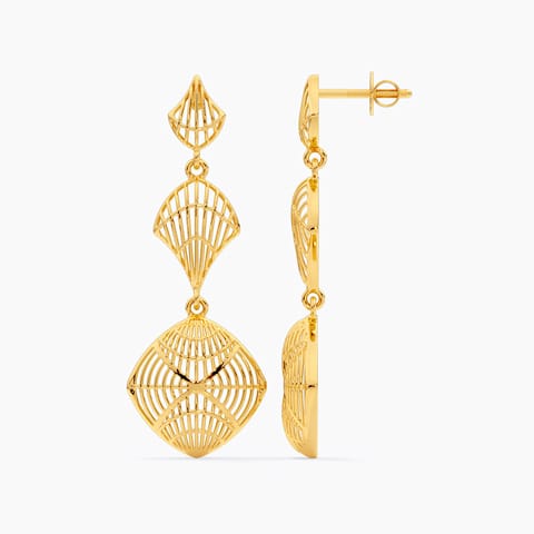 Lattice Quad 9KT Gold Drop Earrings Lattice Quad 9KT Gold Drop Earrings
