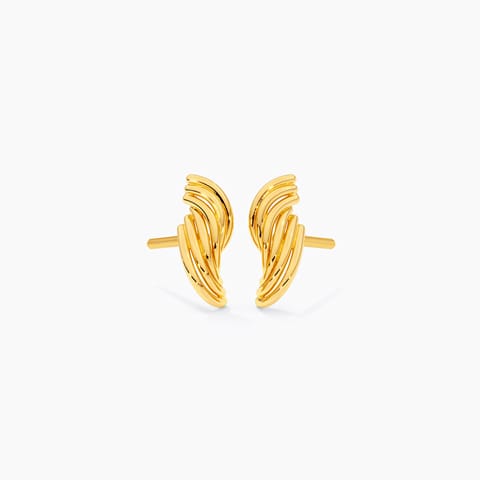 Rippled Twist 9KT Gold Stud Earrings Rippled Twist 9KT Gold Stud Earrings