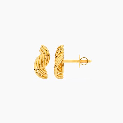 Rippled Twist 9KT Gold Stud Earrings Rippled Twist 9KT Gold Stud Earrings