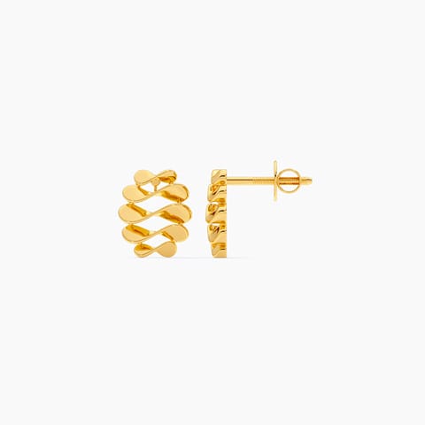 Twisty Layers 9KT Gold Stud Earrings Twisty Layers 9KT Gold Stud Earrings