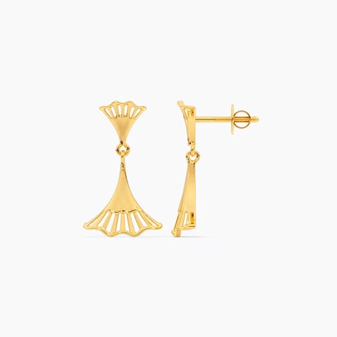 Scallop Shine 9KT Gold Drop Earrings Scallop Shine 9KT Gold Drop Earrings