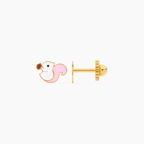 Squirrel 9KT Gold Stud Earrings for Kids