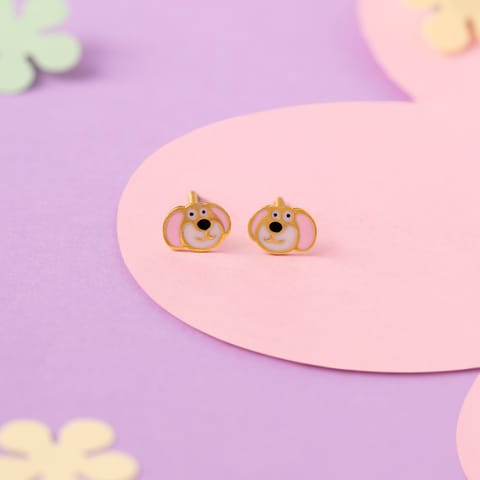 Puppy 9KT Gold Stud Earrings for Kids Puppy 9KT Gold Stud Earrings for Kids