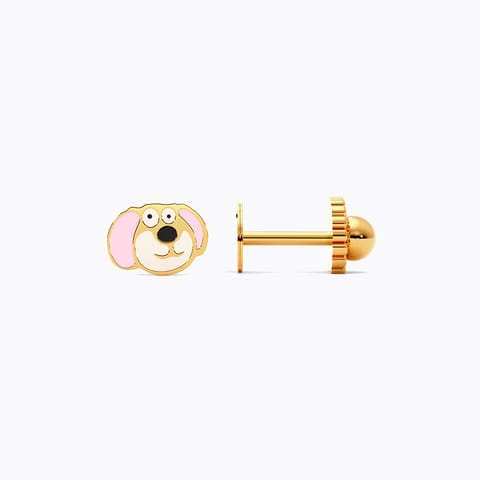 Puppy 9KT Gold Stud Earrings for Kids Puppy 9KT Gold Stud Earrings for Kids