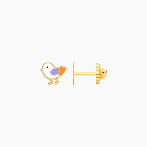Lil Blue Bird 9KT Gold Stud Earrings for Kids Lil Blue Bird 9KT Gold Stud Earrings for Kids