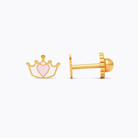 Princess Crown 9KT Gold Stud Earrings for Kids Princess Crown 9KT Gold Stud Earrings for Kids