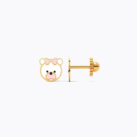 Bear Face 9KT Gold Stud Earrings for Kids Bear Face 9KT Gold Stud Earrings for Kids