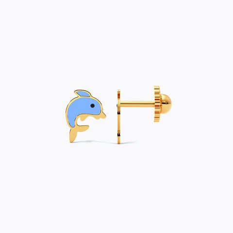 Dolphin 9KT Gold Stud Earrings for Kids Dolphin 9KT Gold Stud Earrings for Kids