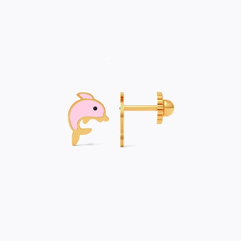 Cute Dolphin 9KT Gold Stud Earrings for Kids Cute Dolphin 9KT Gold Stud Earrings for Kids