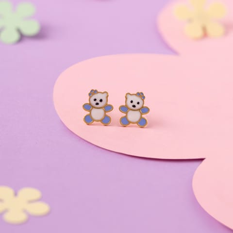 Little Bear 9KT Gold Stud Earrings for Kids