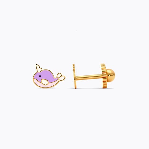 Blue Whale 9KT Gold Stud Earrings for Kids Blue Whale 9KT Gold Stud Earrings for Kids