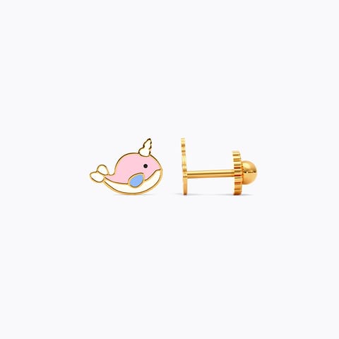 Whale 9KT Gold Stud Earrings for Kids Whale 9KT Gold Stud Earrings for Kids