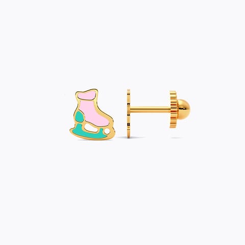 Skates 9KT Gold Stud Earrings for Kids Skates 9KT Gold Stud Earrings for Kids
