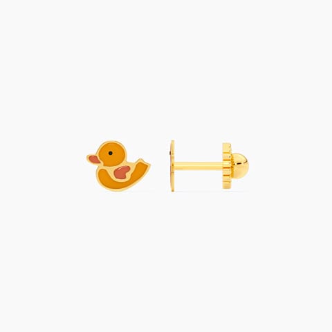 Duckling 9KT Gold Stud Earrings for Kids