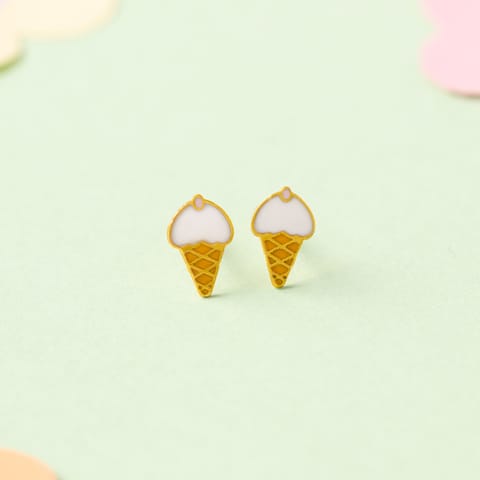 Ice Cream 9KT Gold Stud Earrings for Kids