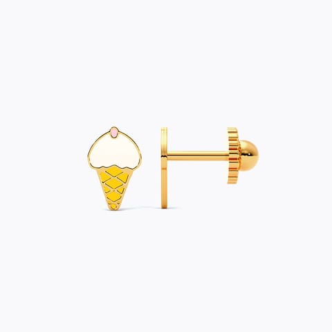Ice Cream 9KT Gold Stud Earrings for Kids Ice Cream 9KT Gold Stud Earrings for Kids
